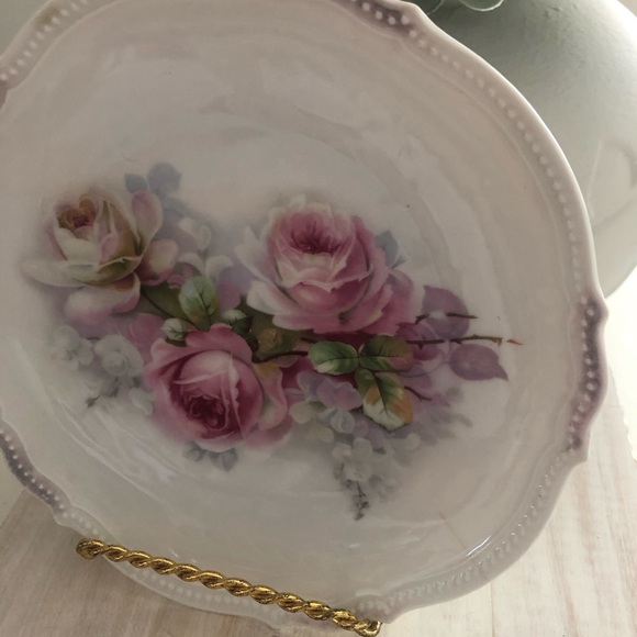 Silesia Other - Silesia  Germany Plate Pink Roses Porcelain